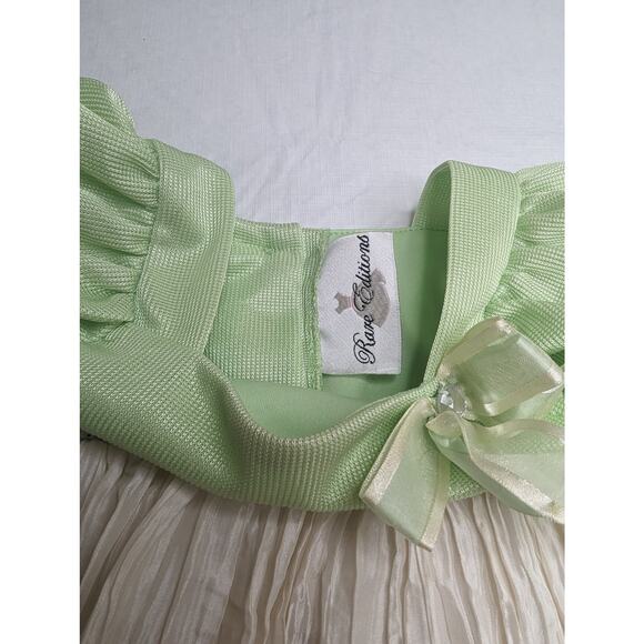 Vintage 1990s Rare Editions Baby Girls Sz 18M Dress Legging Set Green Ivory - Picture 2 of 4